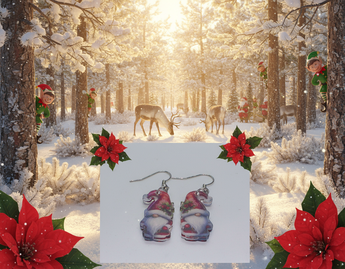 Joyful Christmas Santa Earrings