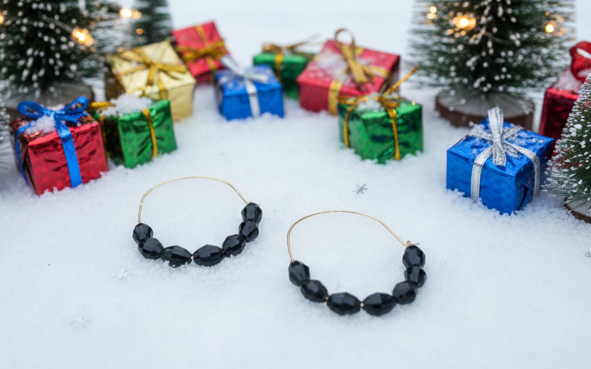 Black Wire Hoop Earrings