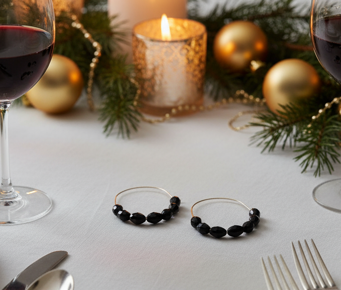 Black Wire Hoop Earrings