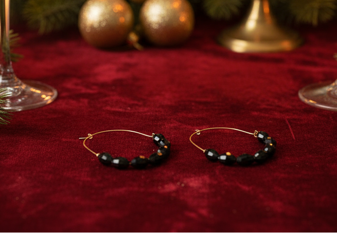 Black Wire Hoop Earrings