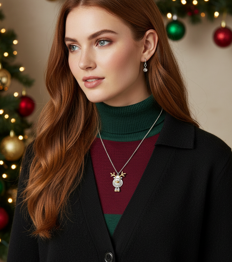 Rudolph the Reindeer Necklace Set