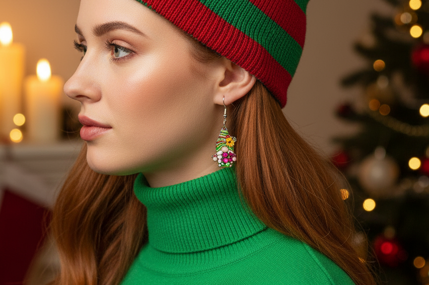 Christmas Themed Gnome Earrings