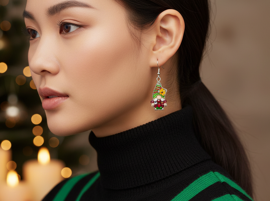 Christmas Themed Gnome Earrings