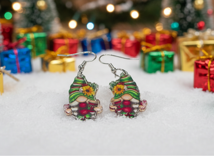 Christmas Themed Gnome Earrings