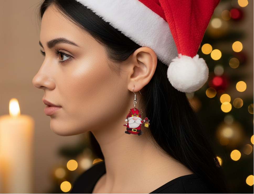 Happy Santa Earrings