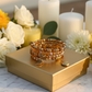 Lovely Browns, Blues, Oranges, and Gold Colors, Beaded Bracelet, One-of-a-Kind - crafted by Artistry Jewelry