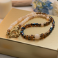 Beautiful Natural Italian Onyx, Quartz, and Crystals, One-of-a-Kind, Semi-precious Necklace-B-handcrafted by Artistry Jewelry