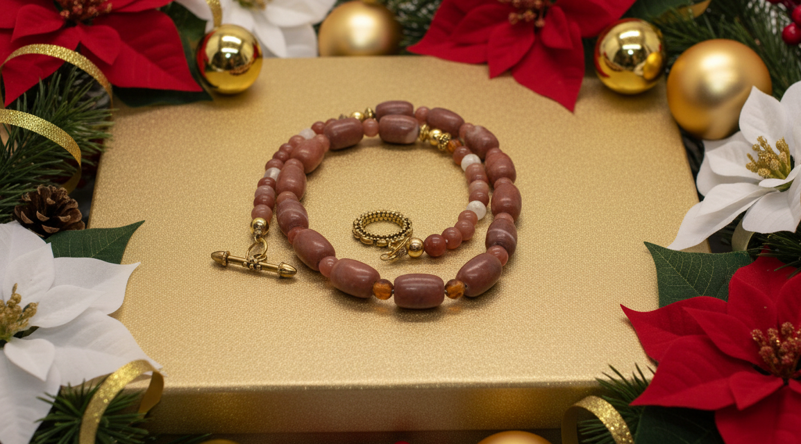 Gorgeous Burnt Red Adventurine and Italian Onyx, Semi-precious Necklace B-handcrafted by Artistry Jewelry