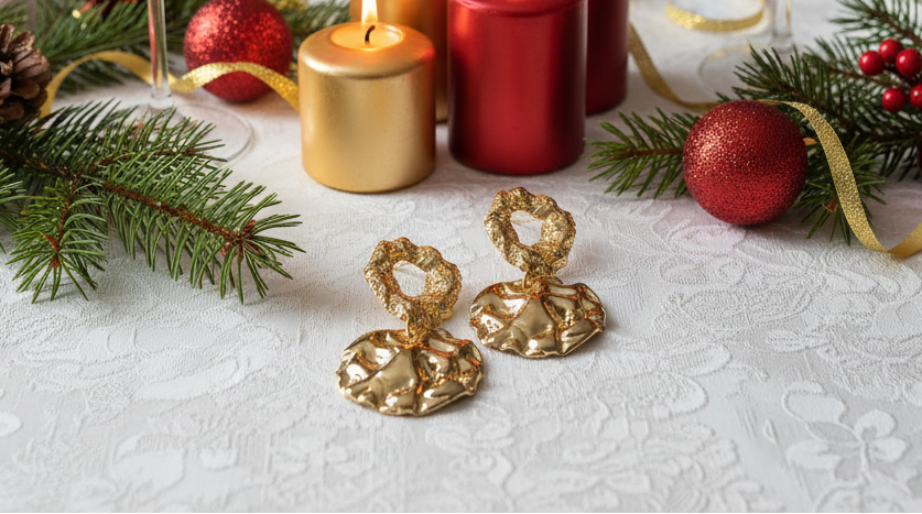 Stunning Gold Exaggerated Drop Earrings-by Artistry Jewelry