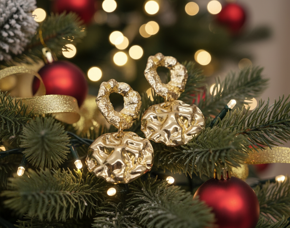 Stunning Gold Exaggerated Drop Earrings-by Artistry Jewelry