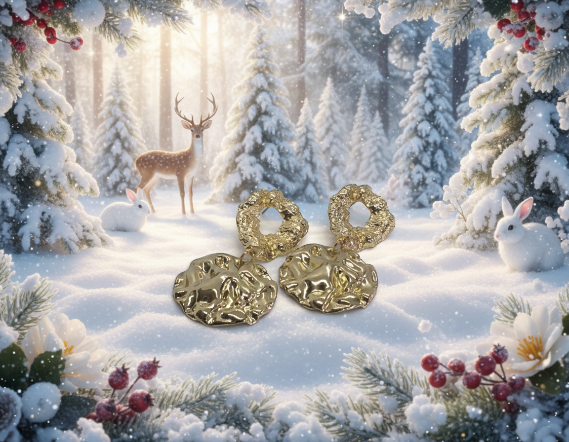 Stunning Gold Exaggerated Drop Earrings-by Artistry Jewelry