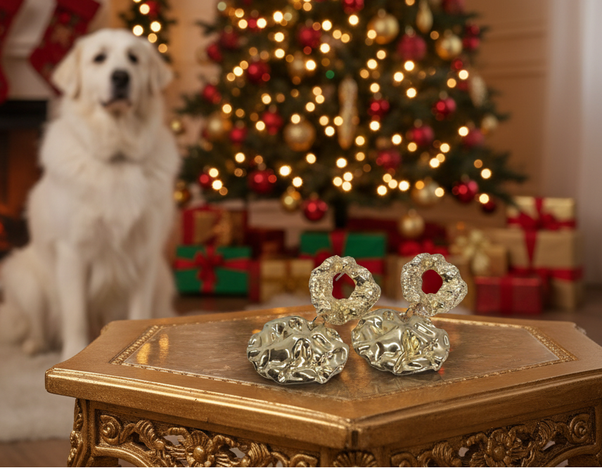 Stunning Gold Exaggerated Drop Earrings-by Artistry Jewelry