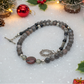 Gorgeous Natural Red Sesame, Black Lace Marble, and Crystal, semi-precious, One-of-a-Kind, Beaded Necklace-handcrafted by Artistry Jewelry