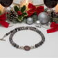 Gorgeous Natural Red Sesame, Black Lace Marble, and Crystal, semi-precious, One-of-a-Kind, Beaded Necklace-handcrafted by Artistry Jewelry