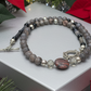 Gorgeous Natural Red Sesame, Black Lace Marble, and Crystal, semi-precious, One-of-a-Kind, Beaded Necklace-handcrafted by Artistry Jewelry