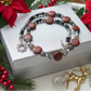 Gorgeous Red Sesame Jasper, Black Lace Marble and Crystal, Semi-precious, One-of-a-Kind, Beaded Necklace B-handcrafted by Artistry Jewelry