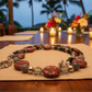 Gorgeous Red Sesame Jasper, Black Lace Marble and Crystal, Semi-precious, One-of-a-Kind, Beaded Necklace B-handcrafted by Artistry Jewelry