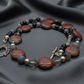Gorgeous Red Sesame Jasper, Black Lace Marble and Crystal, Semi-precious, One-of-a-Kind, Beaded Necklace B-handcrafted by Artistry Jewelry