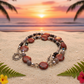 Gorgeous Red Sesame Jasper, Black Lace Marble and Crystal, Semi-precious, One-of-a-Kind, Beaded Necklace B-handcrafted by Artistry Jewelry