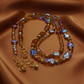 Lovely Browns, Blues, Oranges, and Gold Colors, Two-Strands, Beaded Necklaces, One-of-a-Kind - crafted by Artistry Jewelry