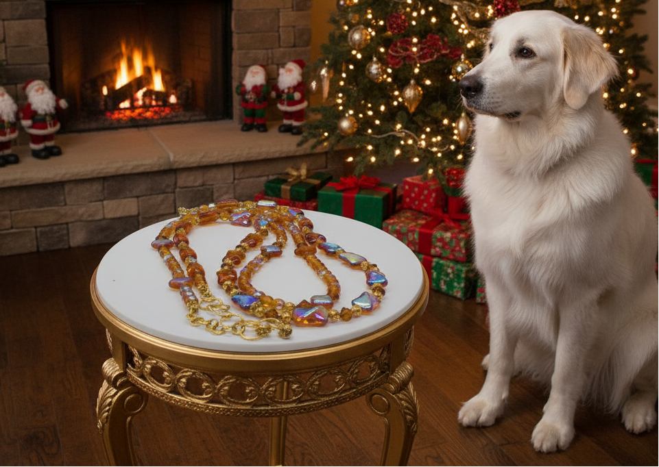 Lovely Browns, Blues, Oranges, and Gold Colors, Two-Strands, Beaded Necklaces, One-of-a-Kind - crafted by Artistry Jewelry