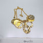 Beautiful Geo Circles of Gold and Rhinestones Necklace, One-of-a-Kind-handcrafted by Artistry Jewelry