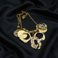 Beautiful Geo Circles of Gold and Rhinestones Necklace, One-of-a-Kind-handcrafted by Artistry Jewelry