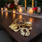 Beautiful Geo Circles of Gold and Rhinestones Necklace, One-of-a-Kind-handcrafted by Artistry Jewelry