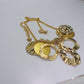Beautiful Geo Circles of Gold and Rhinestones Necklace, One-of-a-Kind-handcrafted by Artistry Jewelry