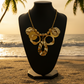 Beautiful Geo Circles of Gold and Rhinestones Necklace, One-of-a-Kind-handcrafted by Artistry Jewelry