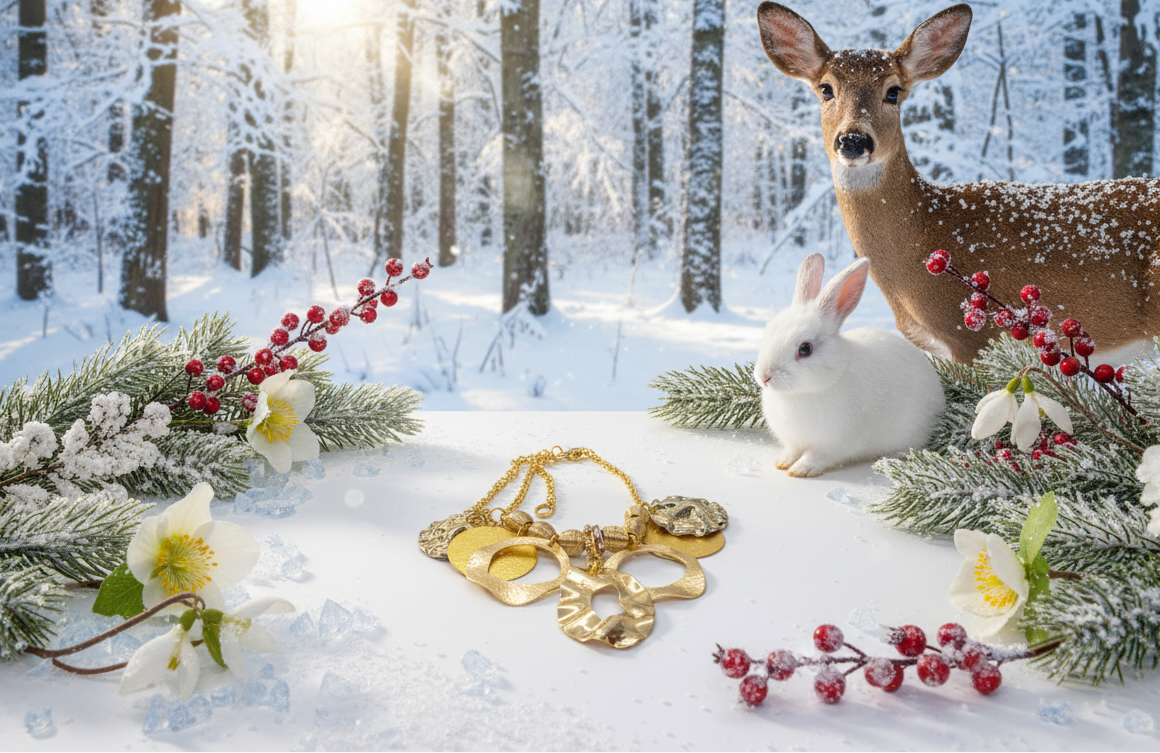 Beautiful Geo Circles of Gold and Rhinestones Necklace, One-of-a-Kind-handcrafted by Artistry Jewelry