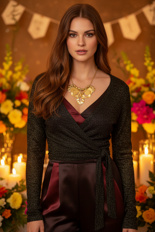 Beautiful Geo Circles of Gold and Rhinestones Necklace, One-of-a-Kind-handcrafted by Artistry Jewelry