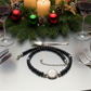 Exciting Black Satin Beads with Silver Hematite, One-of-a-Kind Necklace - hand crafted by Artistry Jewelry