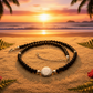 Exciting Black Satin Beads with Silver Hematite, One-of-a-Kind Necklace - hand crafted by Artistry Jewelry