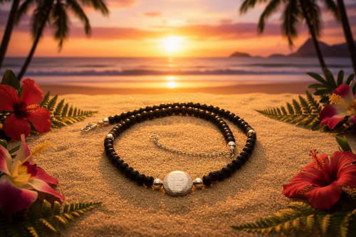 Exciting Black Satin Beads with Silver Hematite, One-of-a-Kind Necklace - hand crafted by Artistry Jewelry