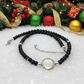 Exciting Black Satin Beads with Silver Hematite, One-of-a-Kind Necklace - hand crafted by Artistry Jewelry