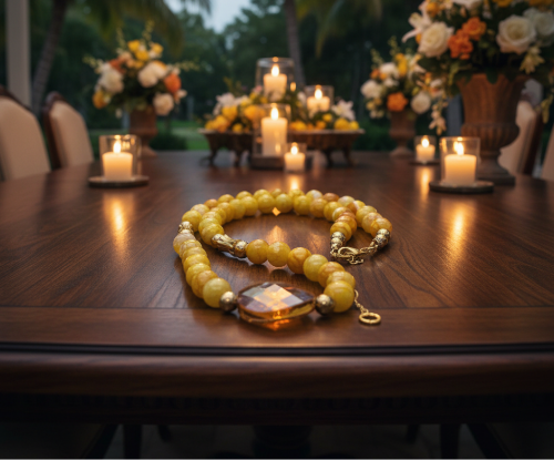 Exciting Yellow Fire Dragon Agates and Copper Crystal Twist, Semi-precious, One-of-a-Kind, Necklace - handcrafted by Artistry Jewelry