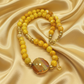 Exciting Yellow Fire Dragon Agates and Copper Crystal Twist, Semi-precious, One-of-a-Kind, Necklace - handcrafted by Artistry Jewelry