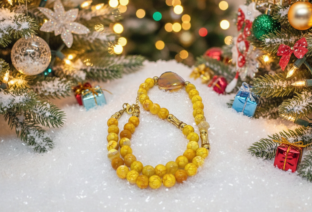 Exciting Yellow Fire Dragon Agates and Copper Crystal Twist, Semi-precious, One-of-a-Kind, Necklace - handcrafted by Artistry Jewelry