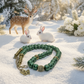 Stunning Cubic Zirconia, Czech Green Satin Beads, and Gold Hematite, Beaded Necklace, One-of-a-Kind, Crafted by Artistry Jewelry