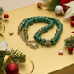 Stunning Cubic Zirconia, Czech Green Satin Beads, and Gold Hematite, Beaded Necklace, One-of-a-Kind, Crafted by Artistry Jewelry