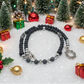 Fabulous Black & Gray Labrador, Black  Onyx and Black Diamond Crystals,_A Beaded Necklace