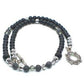 Fabulous Black & Gray Labrador, Black  Onyx and Black Diamond Crystals,_A Beaded Necklace