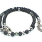 Fabulous Black & Gray Labrador, Black  Onyx and Black Diamond Crystals,_A Beaded Necklace
