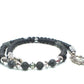 Fabulous Black & Gray Labrador, Black  Onyx and Black Diamond Crystals,_A Beaded Necklace