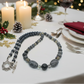 Fabulous Black & Gray Labrador, Black Onyx and Black Diamond Crystals, Semi-precious, Beaded Necklace B-handcrafted by Artistry Jewelry