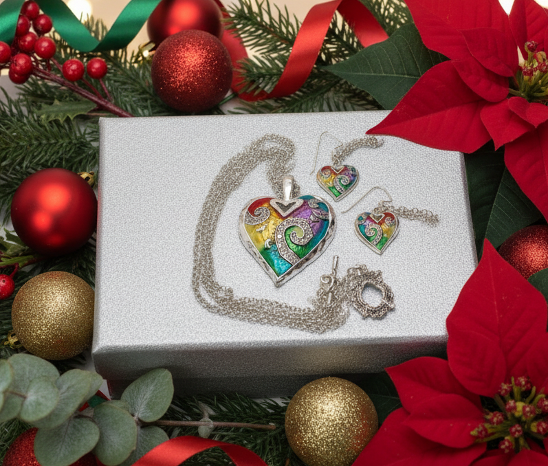 Fabulous Purple, Yellow, Red, Blue, Silver Colors and Fragile Rhinestones Chain Necklace Set A-by Artistry Jewelry