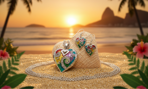 Fabulous Purple, Yellow, Red, Blue, Silver Colors and Fragile Rhinestones Chain Necklace Set A-by Artistry Jewelry