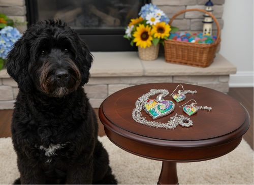 Fabulous Purple, Yellow, Red, Blue, Silver Colors and Fragile Rhinestones Chain Necklace Set A-by Artistry Jewelry