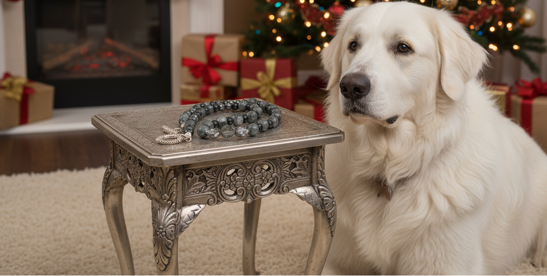 Gorgeous Black Diamond Crystal, Labradorite, Silver Hematite, and Baroque beads, Beaded Necklace - handcrafted by Artistry Jewelry